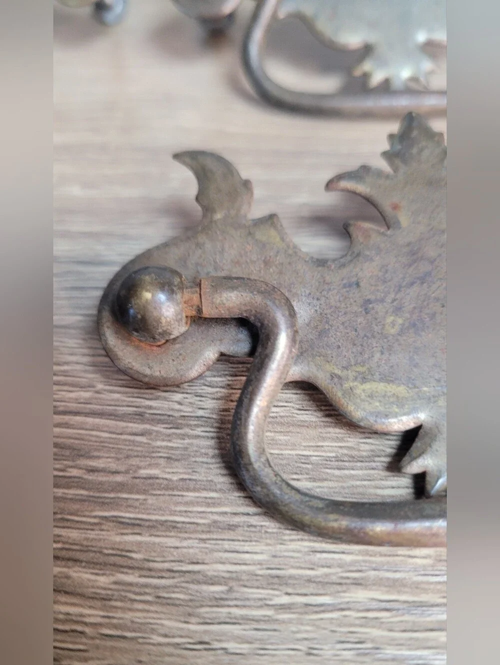 Antique Brass Drawer Pulls - Brown Patina (Set of 6)